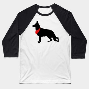 German Shepherd Dog Pattern Red Baseball T-Shirt